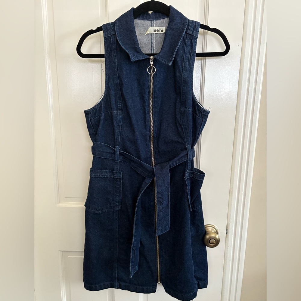 Topshop Moto Denim Dress Sz US8 / UK12